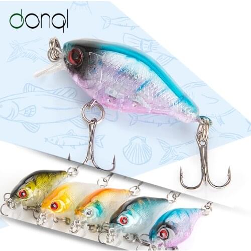 DONQL Minnow Wobblers Crankbait Fishing Lure 4g 4cm Artificial Hard Bait Swimbait Fishing Lures With Sharp Hooks Pesca Tackle
