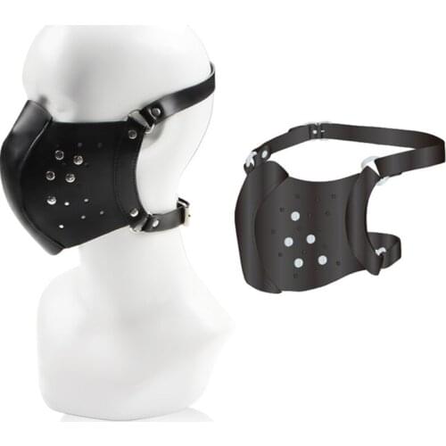 Breathable Bdsm Bondage Mask Adult Game Couples Pu Leather Harness Wearble Costumes Sex Toys for Halloween Cosplay Party
