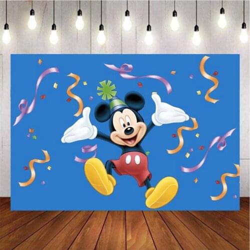 Cartoon Ribbon Mouse Photography Background Backdrop Baby Birthday Party Decoration Wallpaper Tapestry Photo Studio Customize