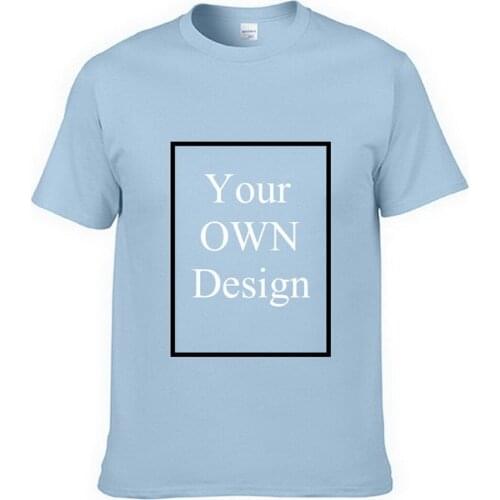 Customized Print T Shirt Your OWN Design Logo Custom Men Women DIY Short Sleeve Casual Tops Tee Cotton 14 Colors EU Size DZ002