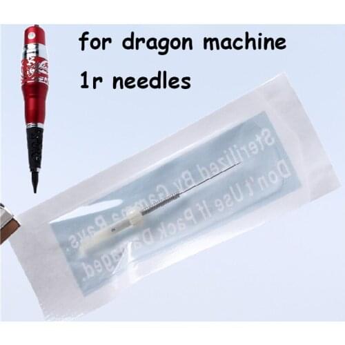 Individually Packed 100 pcs 1 Prong Round Needle Dragon Machine Permanent Makeup Eyebrow Tattoo Needles Tattoo Supplies