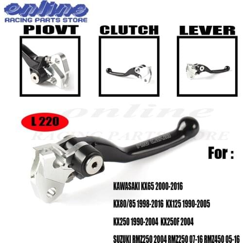 Left CNC Pivot Brake Clutch Lever For KAWASAKI KX65 KX80/85 KX125 KX250 KX250F FOR SUZUKI RMZ250 RMZ450 pit dirt bike motocross