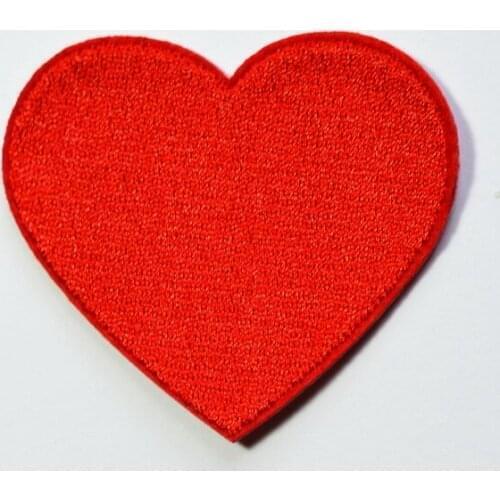 Hot! Red heart love valentines day 70s retro party fun applique iron on patch (size is about 5.5 * 5.2 cm)