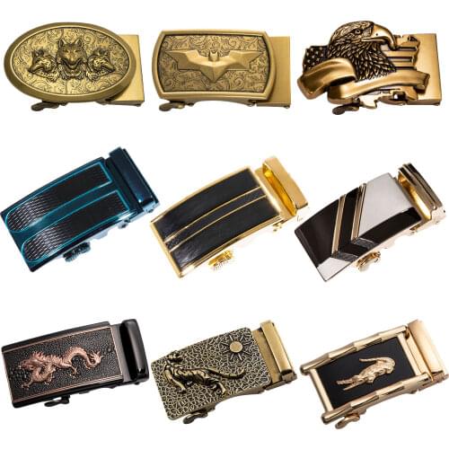 Fashion Mens Business Alloy Automatic Buckle Belt Buckles For 3.5cm Ratchet Leather Belt Head Men Apparel Accessories DiBanGu