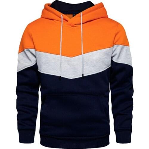 Mens Hoodie Contrast Color Splicing Sweatshirts Autumn Winter Couples Hooded Pullover Plus Size Casual Mens Hoodies sudaderas