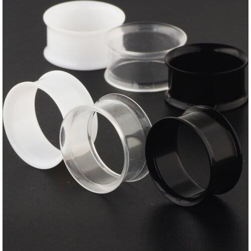 TIANCIFBYJS Soft Silicone Ear Gauges Flesh Tunnels Plugs Piercing Stretchers Expander Double Flared Ear Body Jewelry 100/200pcs