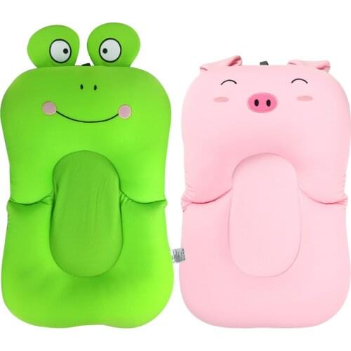 0-6 Month Infant Soft Cartoon Animal Floating Anti-Slip Baby Bath Mat Cushion Shower Sponge Pad Bathtub Seat Support Pillow