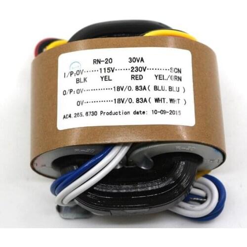 30W 30VA Primary Input 0-115-230V-SCN Secondary Output 9V 12V 15V 18V 24V R-core Transformer Audiophile