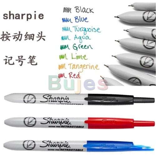 Product of Sharpie - Retractable Ultra Fine Tip Permanent Marker 0.5mm, Assorted Colors - 12pcs/Set - Permanent Markers