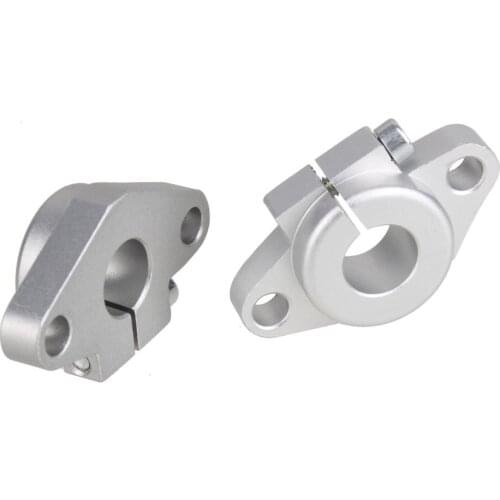 Durable Silver Aluminum SHF12 12mm Inner Dia Shaft Guide Support Linear Rail Pack of 2