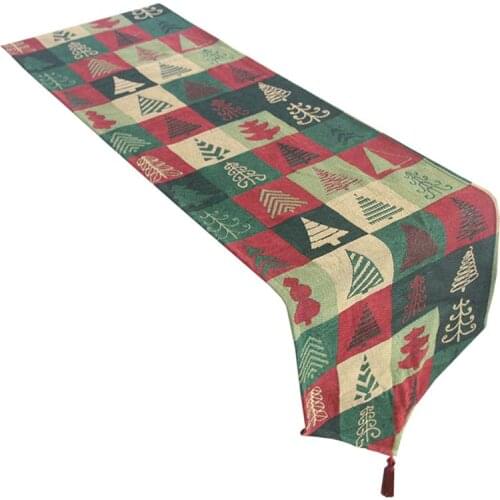 Elk Christmas Tree Printing Table Runner Christmas Table Runner Cartoon Creative Dinning Table Runner Party Table Decor