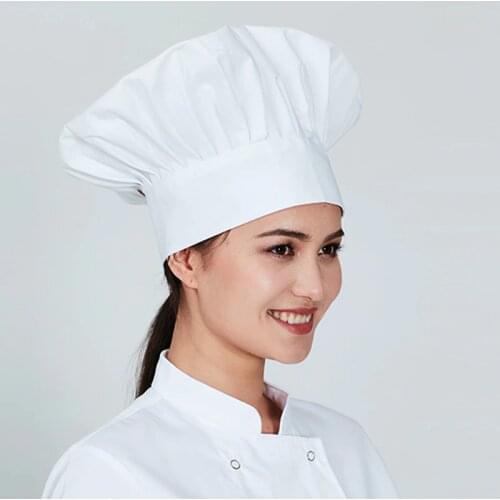 Chef cooking cap Cafe Restaurant BBQ Kitchen Cook Hat Women Men Working Cap Chef Hat Cloth Plaid Solid Plain Hat