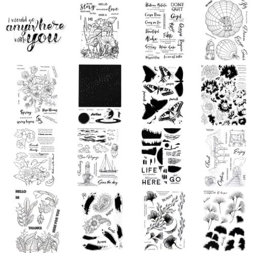 Stamp And Cutting Dies Flowers Planet Hot Air Balloon Sailboat Ginkgo Biloba For DIY Scrapbook Photo Album Craft Card 2021 New