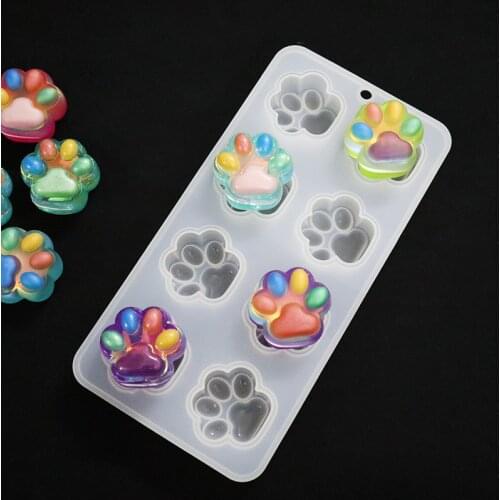 SNASAN Cat Bear Paw Pendant Silicone Mold Resin Silicone Mould Handmade DIY Jewelry Making Tool Epoxy Resin Molds