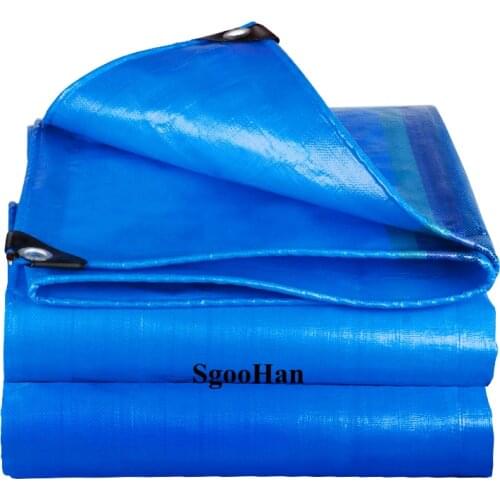 Thick 0.45mm Blue PE Tarpaulin Rainproof Cloth Garden Shading Sail Boat Truck Canopy Tarp Ground Sheet Camping Waterproof Cloth