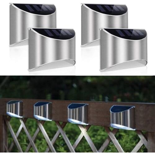Solar Outdoor Lights Step Lights Waterproof LED Solar Stair Fence Lamp Decoration for Patio Pathway Stairs Garden Yard