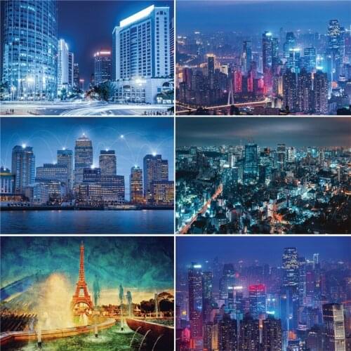 Vinyl Custom Photography Backdrops Prop Cityscape Theme Photography Background #20228-08