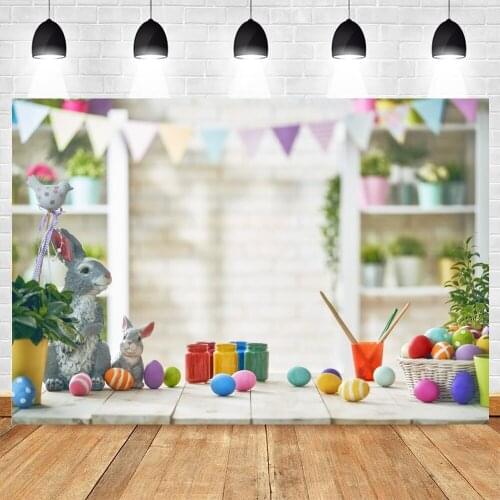 Yeele Vinyl Wood Pland Spring Easter Eggs Window Flage Photography Backdrops Photo Backgrounds For Photo Shoot Props Photophone