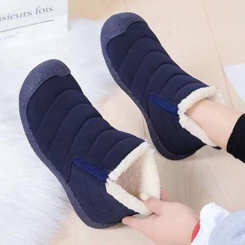 Womens Waterproof Plus Fleecce Short Boots Winter Warm Snow Boots Platform Shoes Ankle Boots Non Slip Comfy HighTop Shoes Women