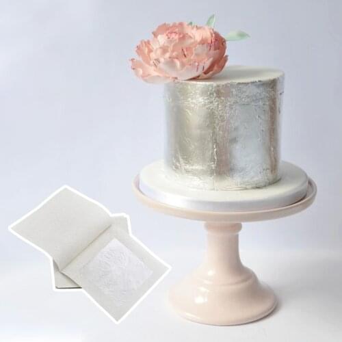 100% Silver Leaf Edible Food Decoration Glitter Paper,for Female Cosmetics Cake Chocolate Ice-cream Candy Decoration 10pcs 6x6cm