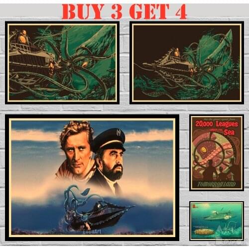 15Style Choose Classic Movie 20,000 LEAGUES UNDER THE SEA Movie Art Silk Print Poster 42X30cm
