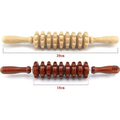 2 Colors Wood Exercise Roller Sports Injury Gym Muscle Massage Roller Yoga Stick Body Massage Relax Tool Muscle Roller Sticks