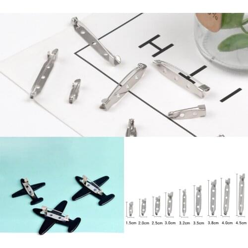 20 pieces/pack Brooch base Metal Pins 1.5cm-4.5cm Pins back Locking Clasp Pin holder Jewelry Accessories Wholesale