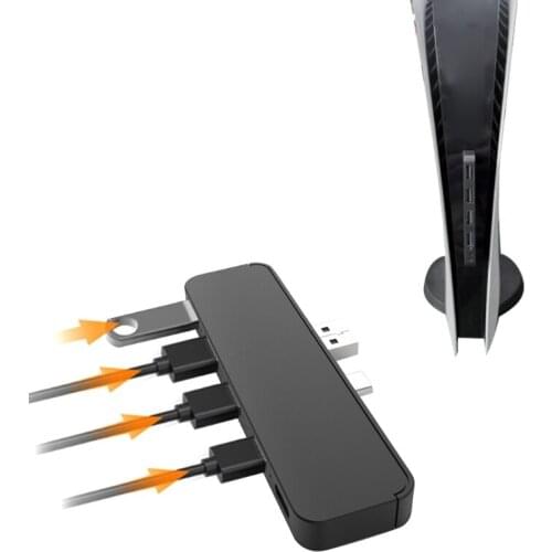 5 in 1 USB 3.0 HUB Adapter for PS5 5Gbps Multi USB TYPE-C Splitter Expander for PS5 Digital Edition Console