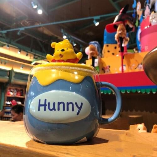 500ml Disney Cute Winnie the Pooh Cartoon Mug Large Capacity Ceramic Cup Coffee Milk Tea Breakfast Water Cup Festival Gifts Mug