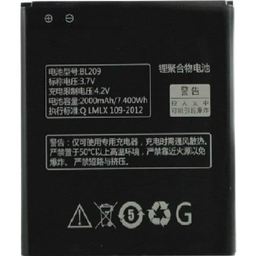 2000 mAh BL209 Battery For LENOVO A706 A788T A820E A760 A516 A378T A398T batteries