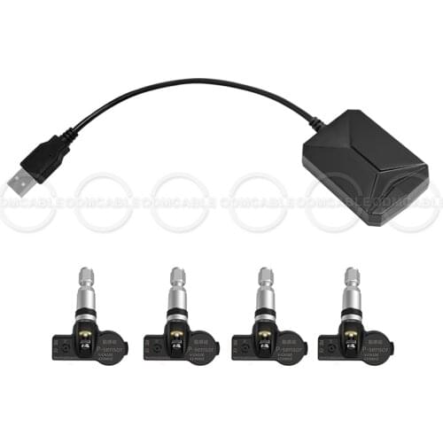 Car TPMS Universal Android Tire Pressure Monitoring System for OS DVD Player USB Car TPMS Tire Pressure Monitor Sensor 433MHZ