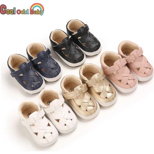 Baby Shoes Newborn Infant First Walkers Baby Boy Girl PU Leather Soft Sole Non-slip Casual Crib Shoes Kids Fashion Sandals 0-18M