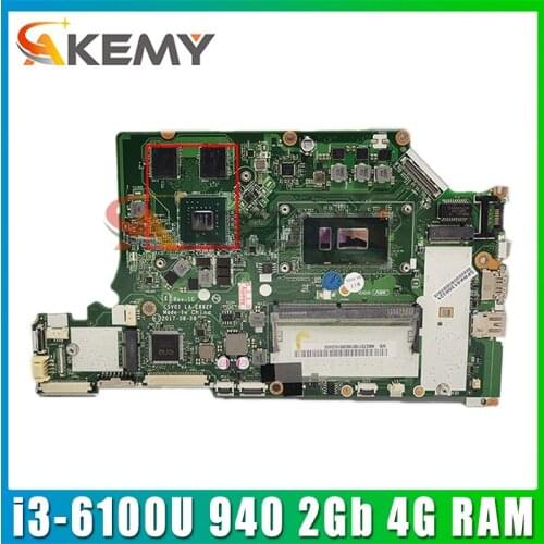 C5V01 LA-E892P For ACER A515-51G A615-51G A315-53G Motherboard CPU i3 6100U Gpu: 940 2 Gb, 4G RAM DDR4 100% Test Ok Mainboard