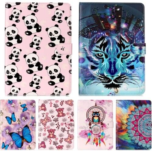 Wolf Panda print PU Leather Flip Stand Wallet Case For Samsung Galaxy Tab A A6 10.1 2016 T585 T580 T580N SM-T580 Tablet Cover