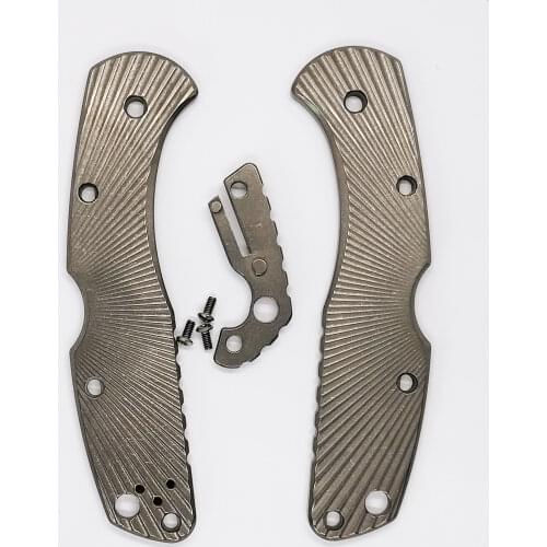 DIY 1 Pair Titanium Alloy Scales for Spyderco C11 Delica (Scales Only. Knife and Screws not Included)