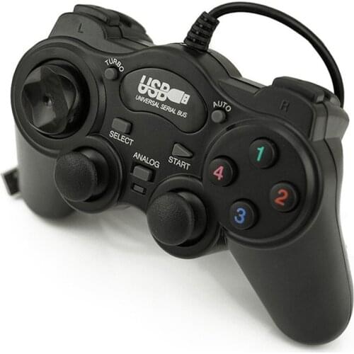 Vibration Joystick Wired USB PC Controller For PC Computer Laptop gamepad WinXP/Win7/Win8/Win10 Black Gamepad