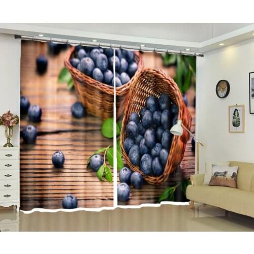Purple grape Curtains Luxury Blackout 3D Window living room office Bedroom Cortina Drapes Rideaux Customized size pillowcase