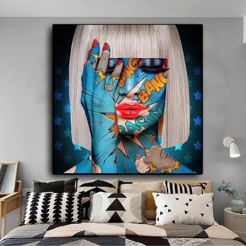 Graffiti Fashion Sex Woman Wall Art Abstract Canvas Painting Posters Wall Art Picture Graffiti Canvas for Living Room Home Decor