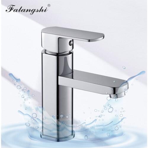 Chrome Basin Faucets Bathroom Sink Mixer Taps Hot and Cold Solid Brass Mixer Water Taps Deck Mount Wash Basin Faucets WB1070