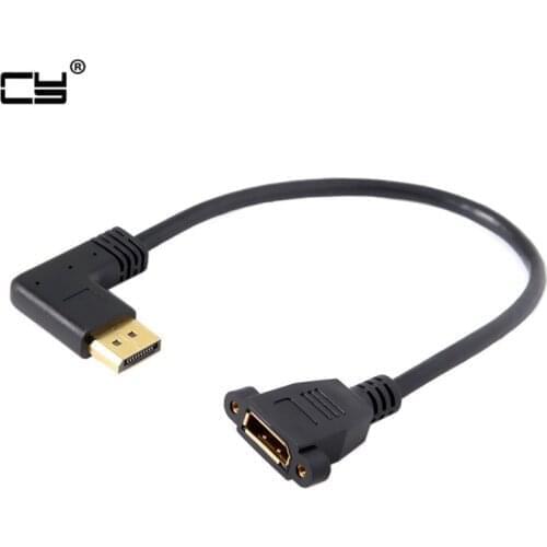 DisplayPort Display Port Male to Female 90 Degree Right & Left & Up & Down Angled Extension Cable for CRT LCD Monitors Projector