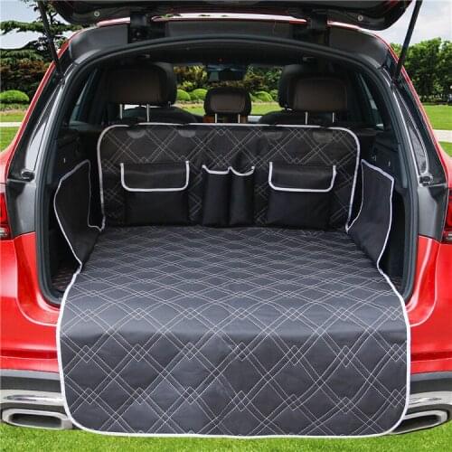 187x102cm Suv White Line Trunk Board Pet Pad Dog Car Seat Cover Car Rear Back Seat Waterproof Carrier Cover Mat Blanket