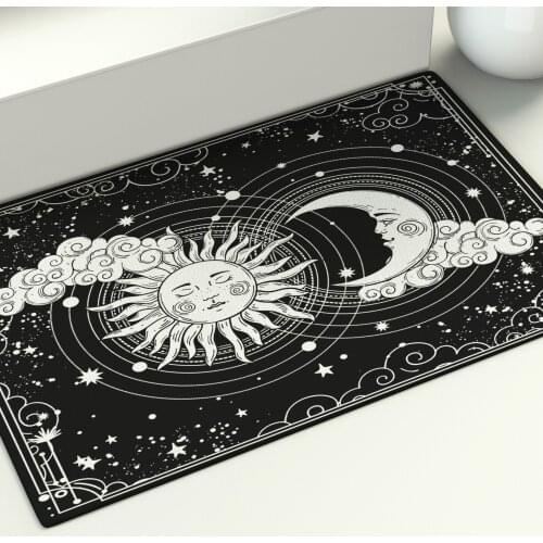 Hippie Moon Floor Mat Sun Stair Area Rugs Art Home Kitchen Room Dorm Psychedelic Circle Cloud Doormat Anti Slip Decor Carpet