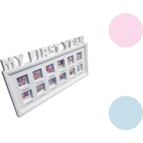 Creative DIY Plastic Photo Frame 0-12 Month Baby "MY FIRST YEAR" Pictures Display Souvenirs Commemorate Kids Growing Memory Gift