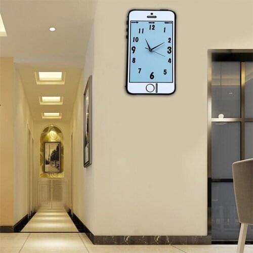 Creative Phone Shop Wall Clock Modern Design Large Wood Silent Cartoon Watch Pow Patrol Living Room Orologio Muro Decor SC251