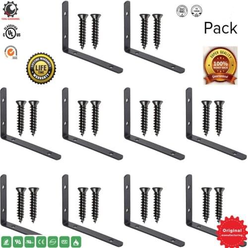 Stainless Steel Shelf Brackets,L Corner Brackets,Corner Brace Screws,Right Angle,Heavy Duty,for Furniture Shelf Wood,Hardware