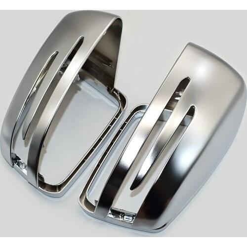 Matt Chromed Silver Side Door Mirror Wing Mirror Cover Replacement For Mercedes Benz A B S C CLASS W204 E CLASS W212 2008-2017