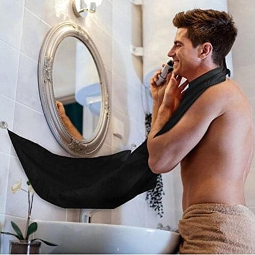 Man Bathroom Apron Male Beard Apron Razor Holder Hair Shave Beard Catcher Waterproof Floral Cloth Household Cleaning Protector