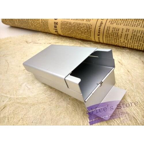 New 1pcs Magic aluminium alloy Cigarette Case Box Cigarette Pack Holder with Sliding Opening , Regular Size, 5 colors LF837