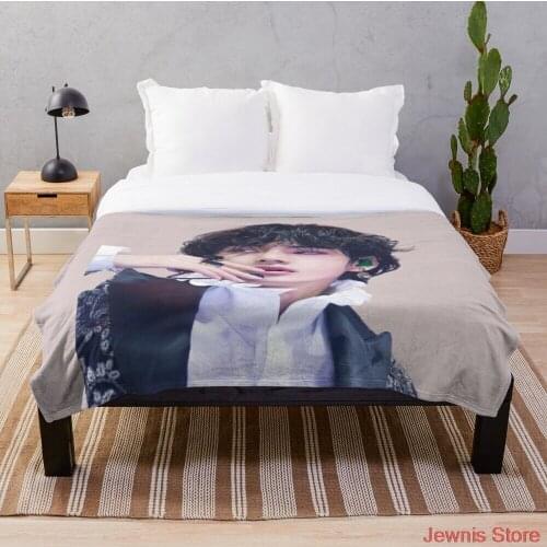 Taehyung V Throw Blanket Printing Soft Blanket Throw On Home/Sofa/Bedding Portable Adult Travel Cover Blanket
