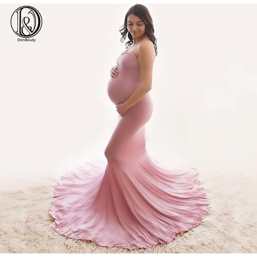 D&J Cotton Maternity Dress Maxi Long Maternity Gown Dresses Cloth for Pregnant Women MATERNITY PHOTOGRAPHY PROP BABY SHOWER GIFT